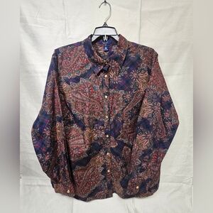Chaps Women's Paisley Patterned Shirt Size 2x
